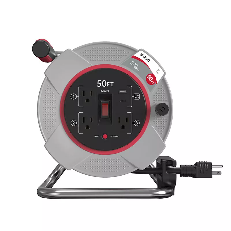 3 Saltoki Usb2.4a Plastikozko kablearen bobina 50 oin gainkarga babesarekin 3 Saltoki Usb2.4a Plastikozko kablearen bobina 50 oin gainkarga babesarekin